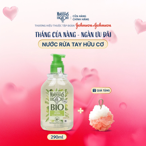 Gel Rửa Tay Hữu Cơ Le Petit Marseillais Chiết Xuất Lá Ô Liu & Hoa Hồng Dại 290ml